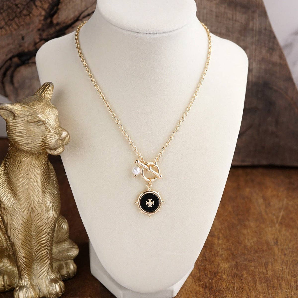 Desert Halo – Cross Medallion Toggle Necklace