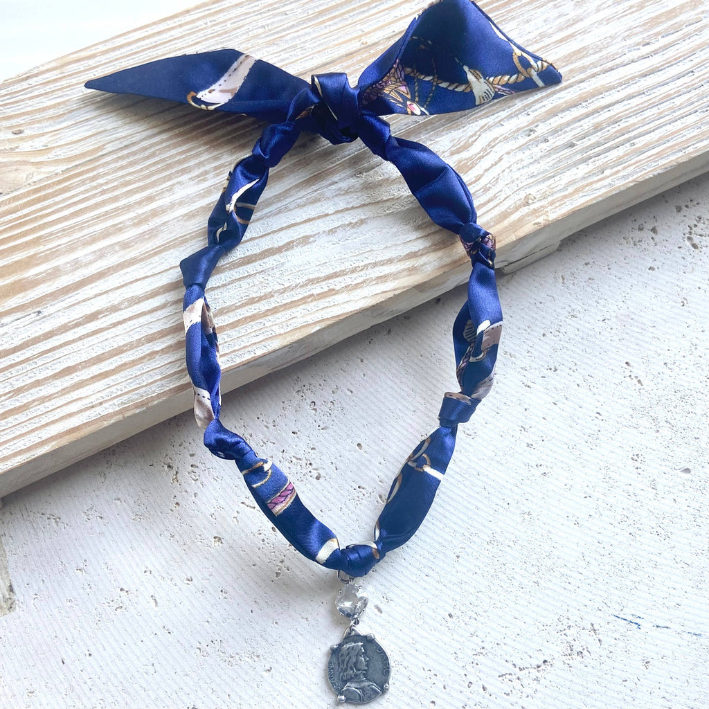 Scarf Necklace w/ Charms + Pendants