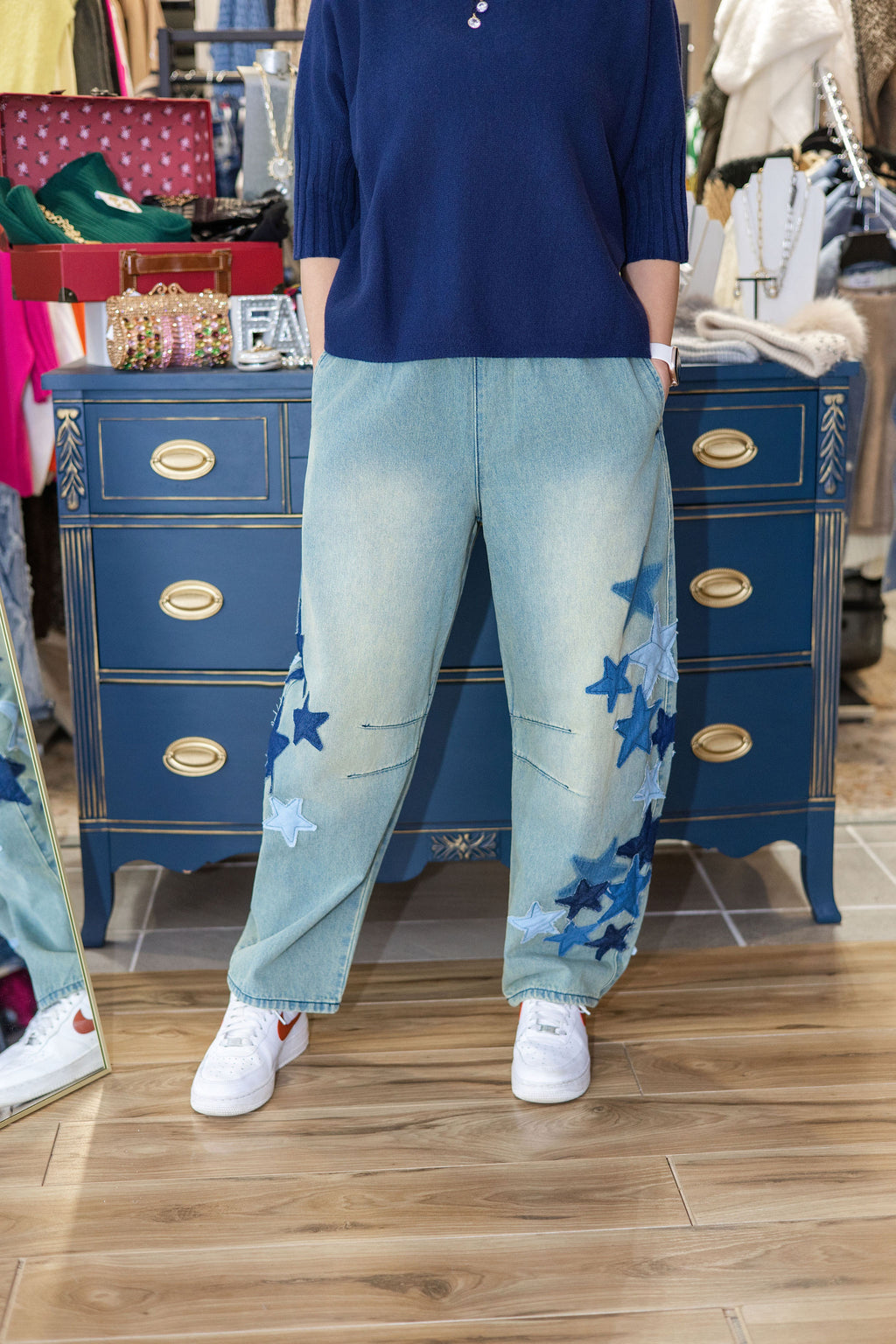 Starstruck Patchwork Barrel Jeans