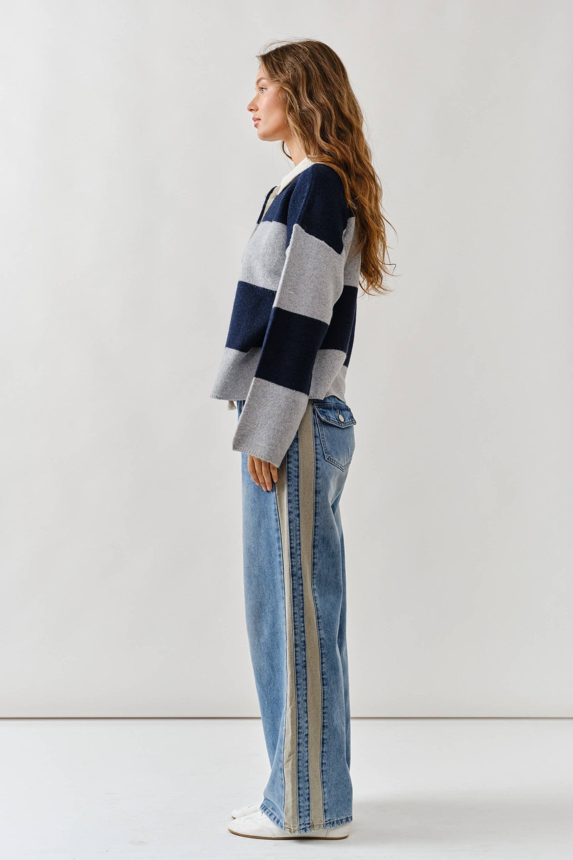 Contrast Line Detail Jeans