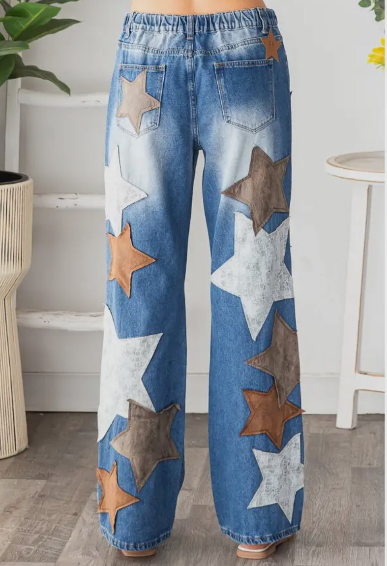 Galena Washed Star Patch Jeans