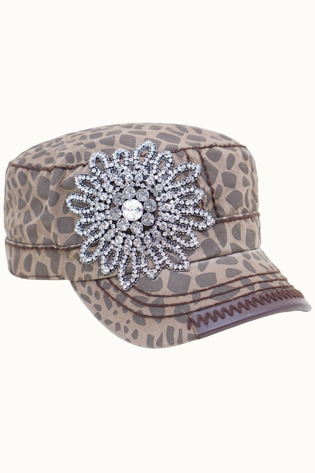 Sunflower Bejeweled Glitz Cadet Cap, Adjustable