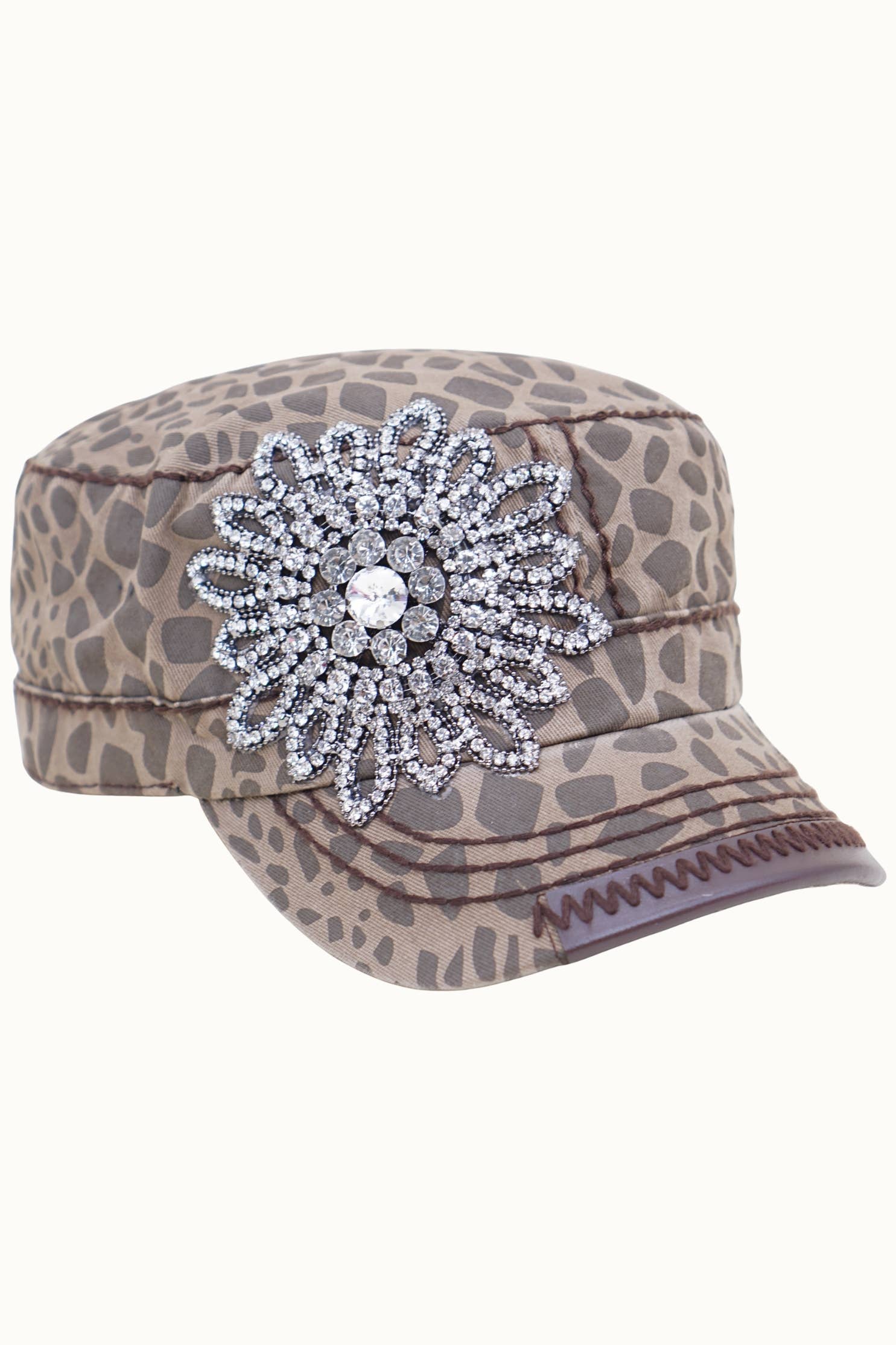 Sunflower Bejeweled Glitz Cadet Cap, Adjustable