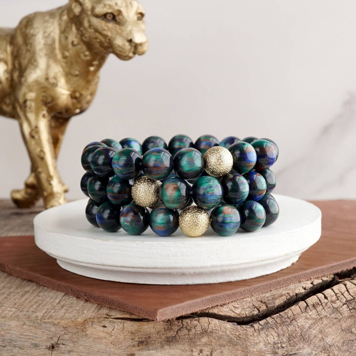 Chunky Beaded Stretch Bracelet Set – Fall Glow