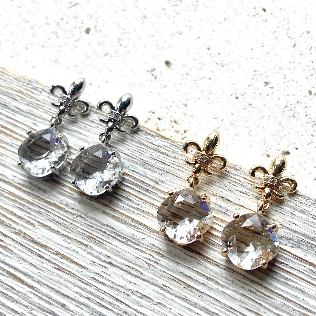 Fleur De Lis Crystal Earrings