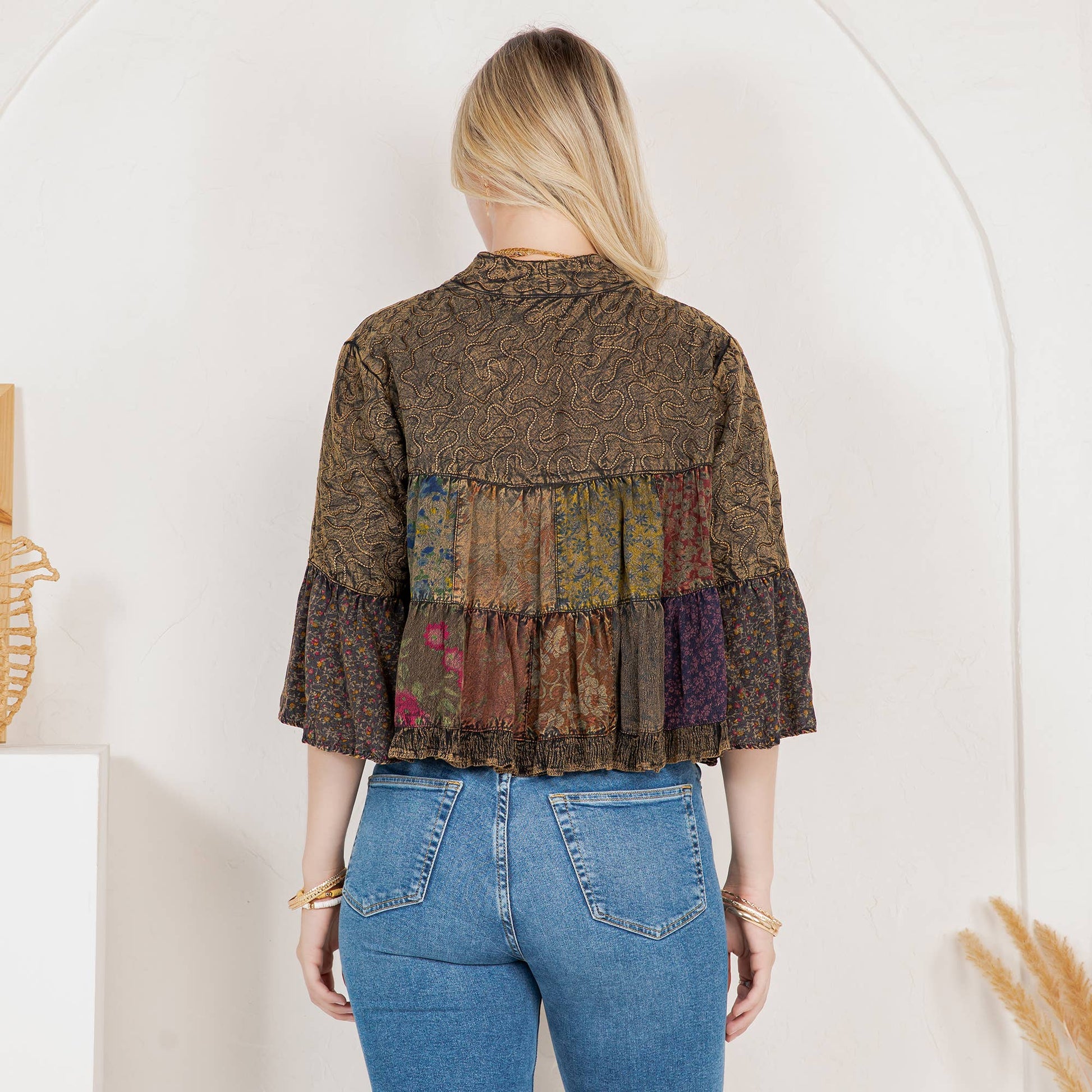 Boho Embroidery Detailing Cropped Summer Top