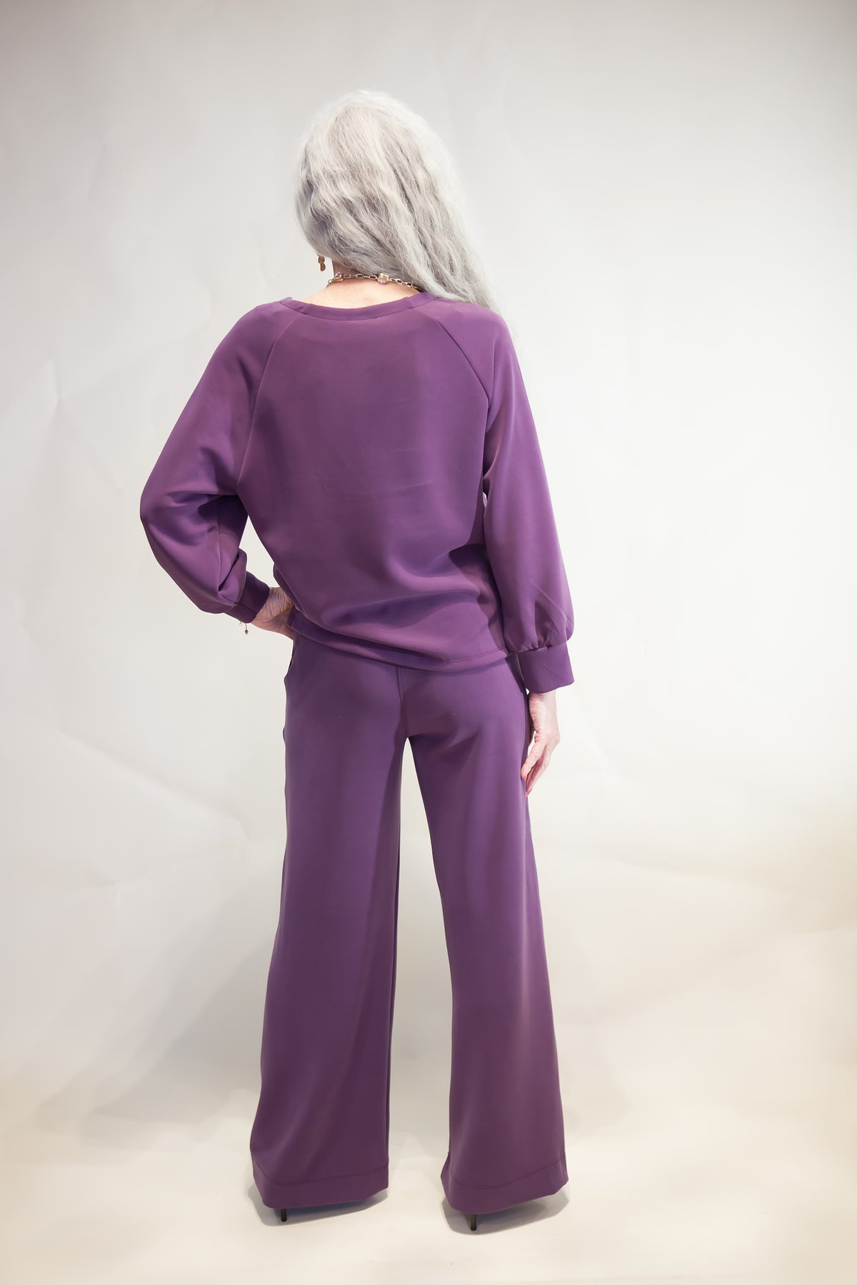 Sofie Plum Wide Leg Set
