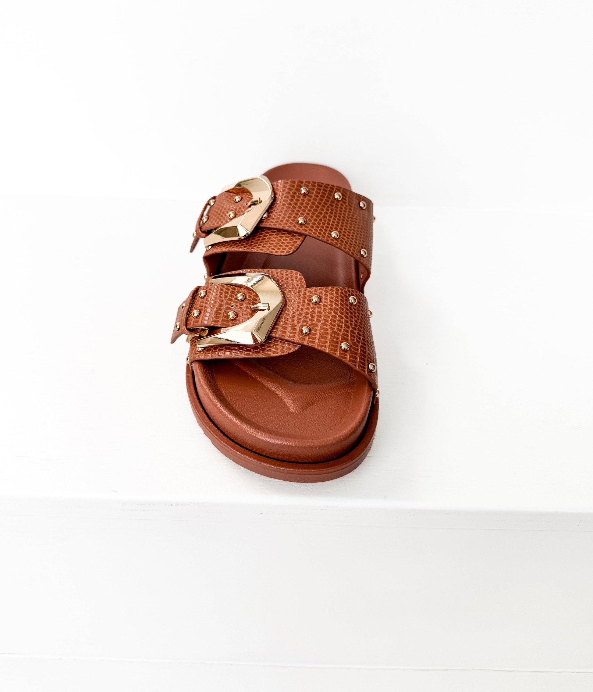 Sandals 2 Buckle in Cognac/ Marigold