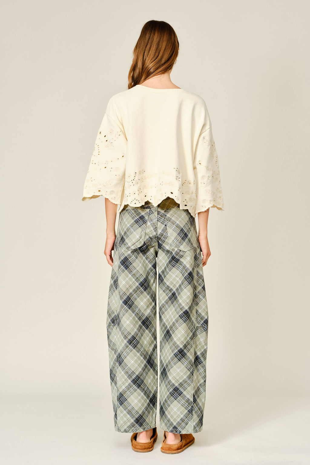 Terry Eyelet Short-Sleeve Sweatshirt