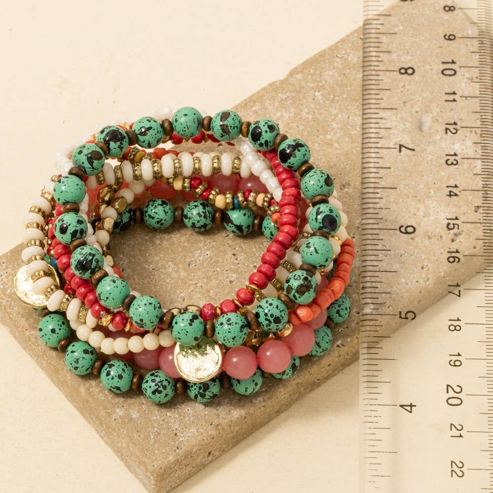 Assorted Bead Types Beaded Bracelet Set