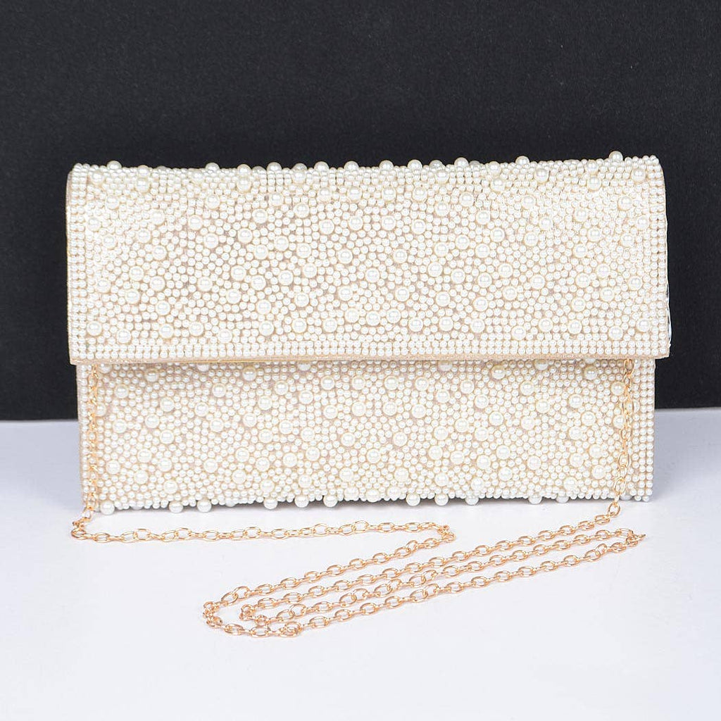 Faux Pearl Party Clutch