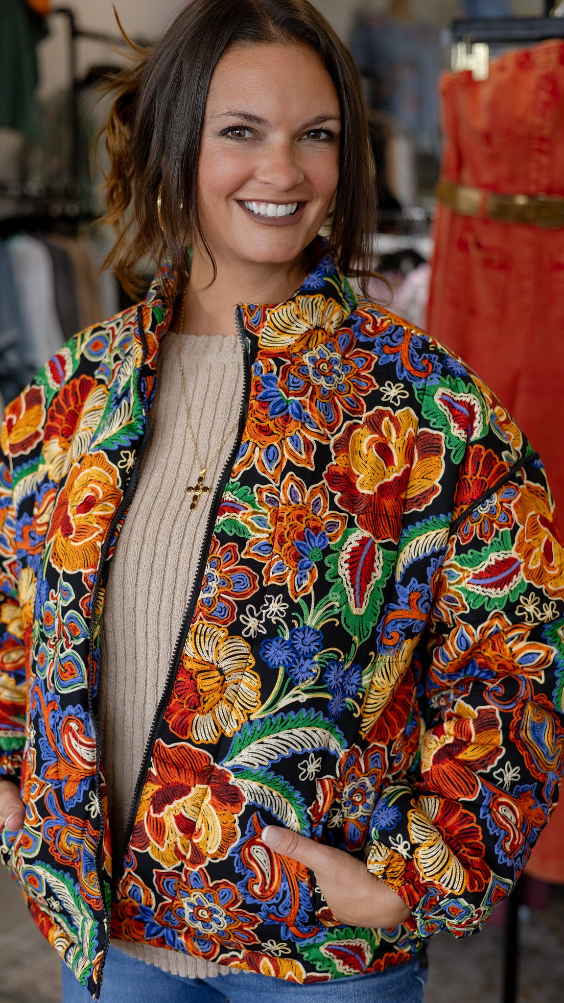Emilia Bomber Jacket in Multi