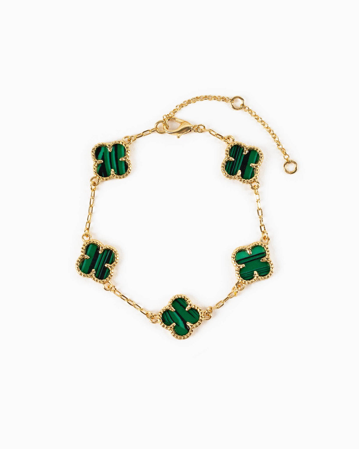 Double Sided Pearl Clover Chain Bracelet