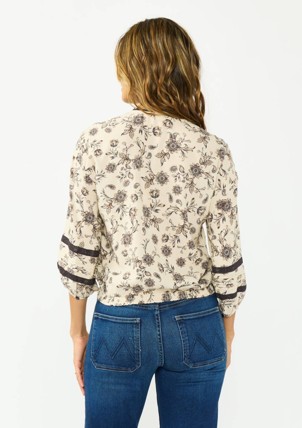 Maren Lace Trim Button-Front Top