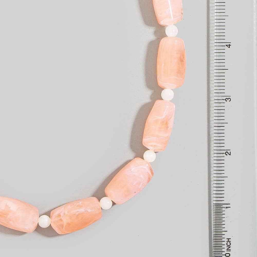 Marble Acrylic Beaded Necklace