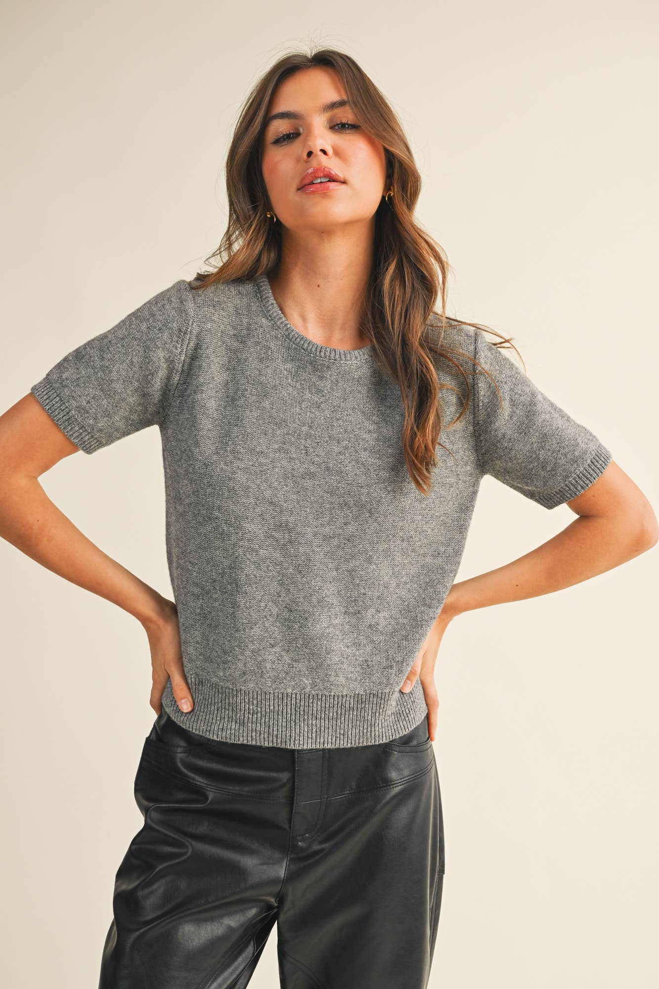 Sabine Short Sleeve Crew Neck Sweater