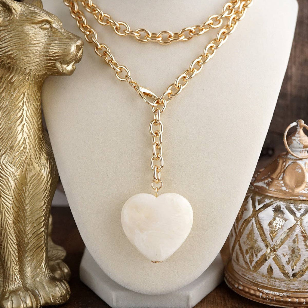 Sugarheart Shine – Puffy Acrylic Heart Chain Necklace