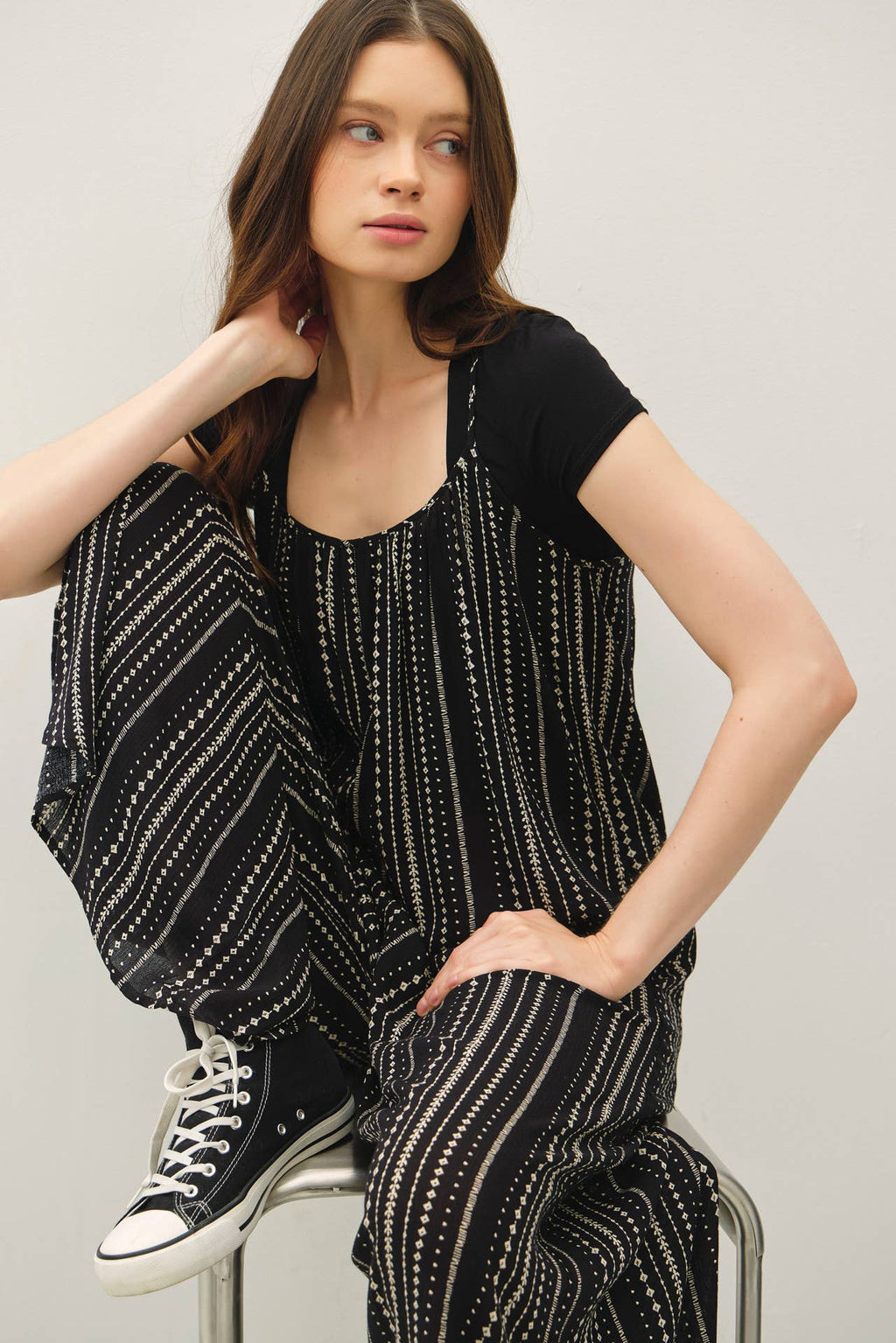Wide Leg Jumpsuit in Stripe