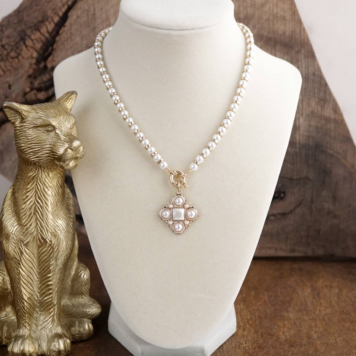 Pearl Cross Pendant Necklace – Pearl Mosaic