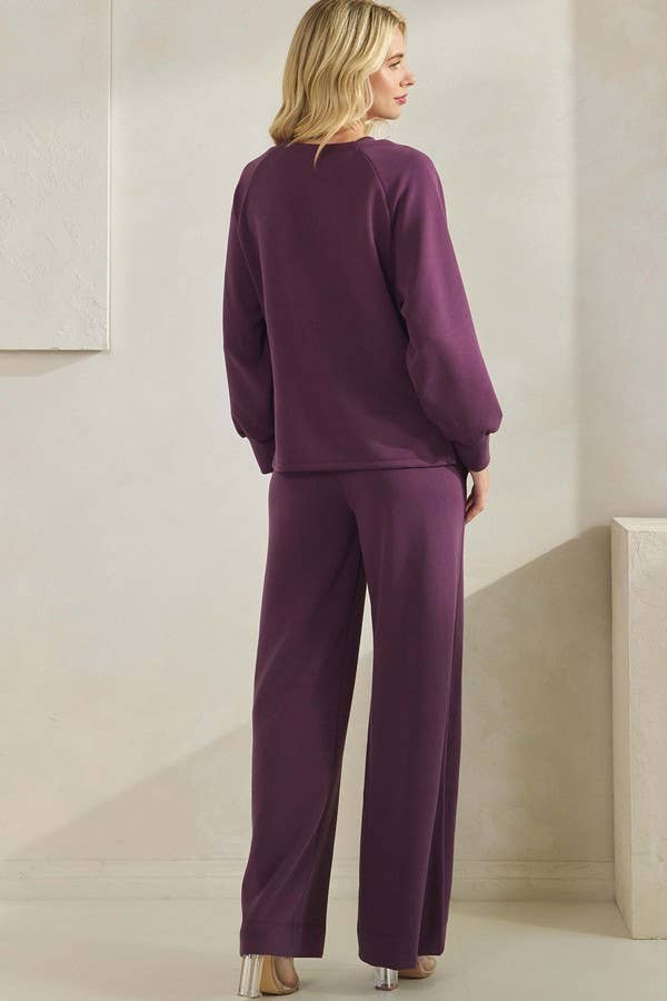 Sofie Soft Top and  Wide Leg Pant Matching Set