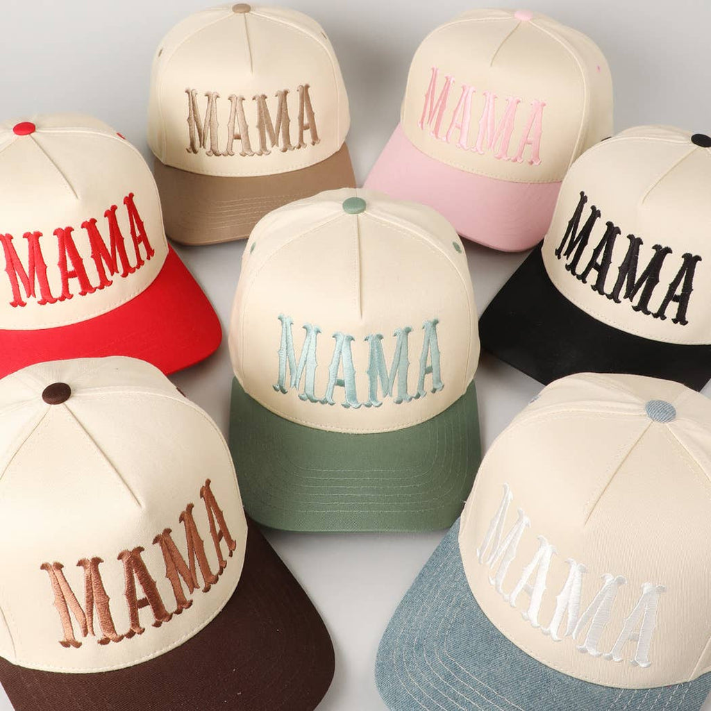 MAMA Typographic Design Embroidery Baseball Cap
