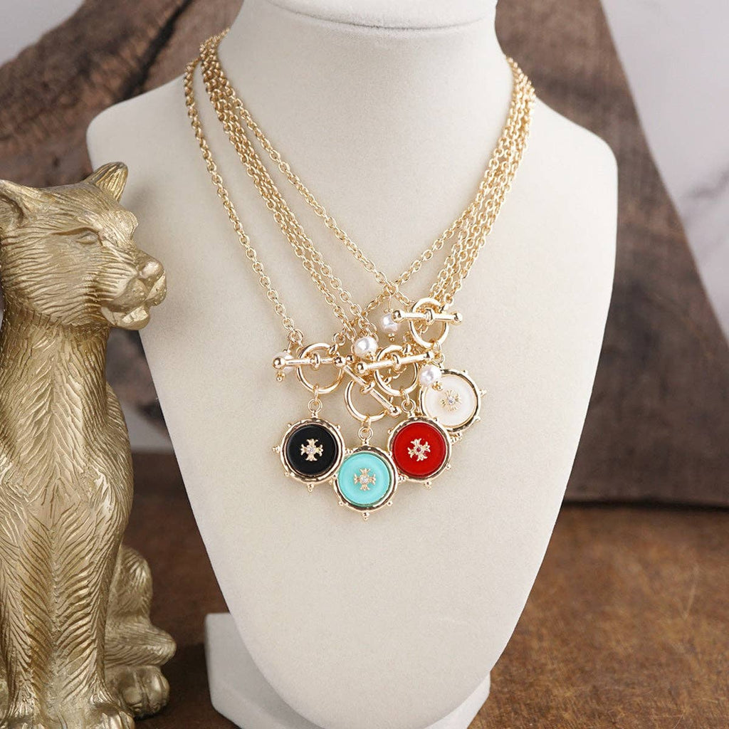 Desert Halo – Cross Medallion Toggle Necklace