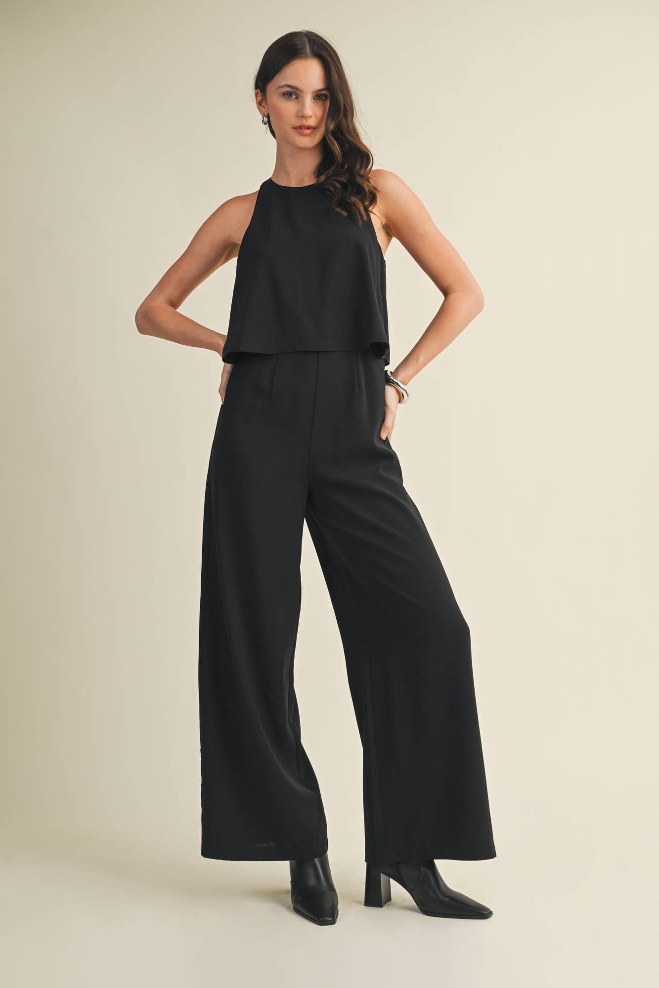 Lola Sleeveless Jumpsuit in Soft Hazel
