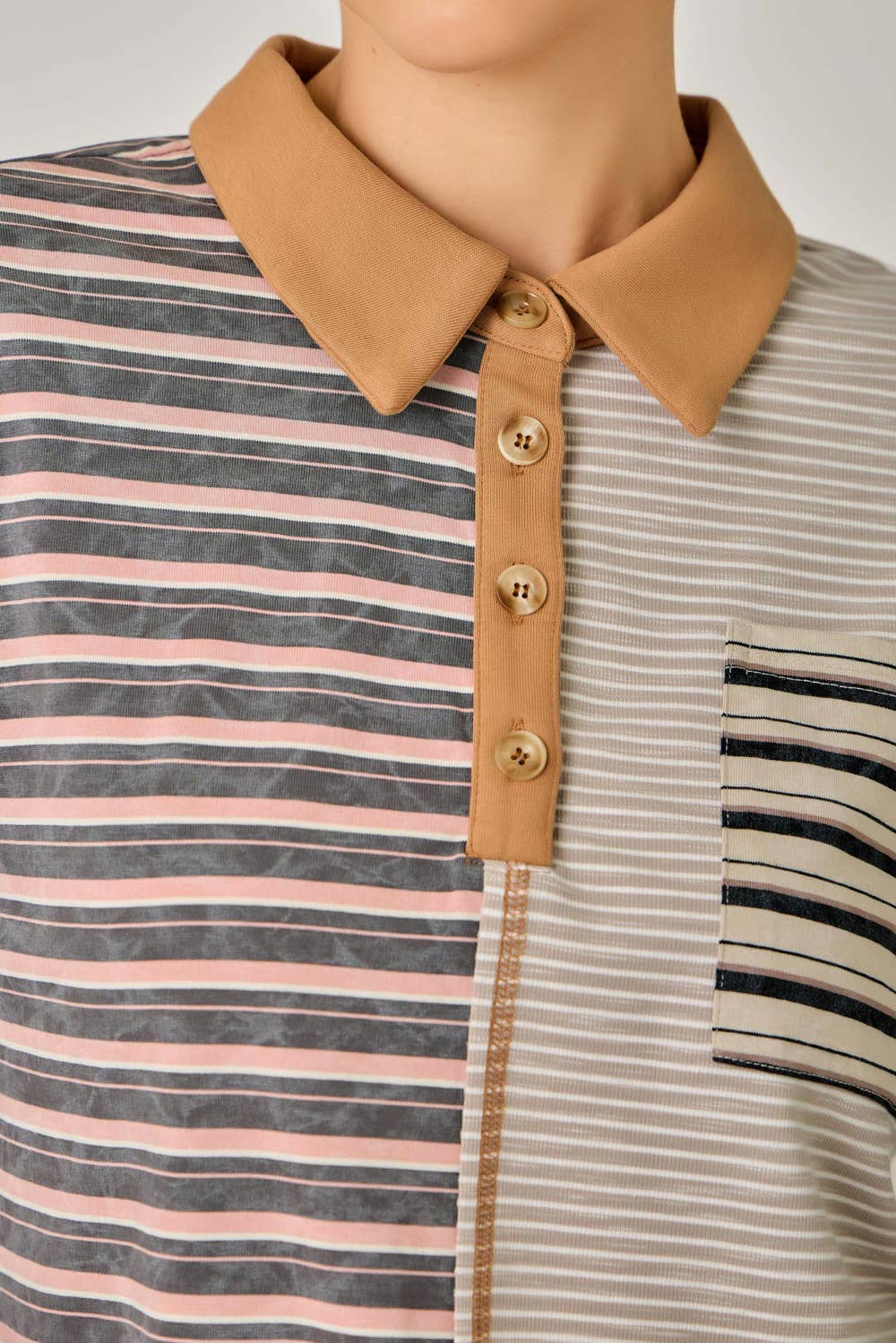 Mireya Mixed Stripe Polo Top