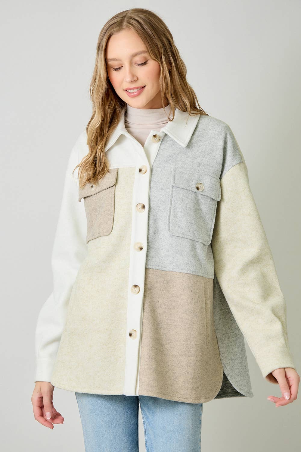 Annika Color Blocked Shacket