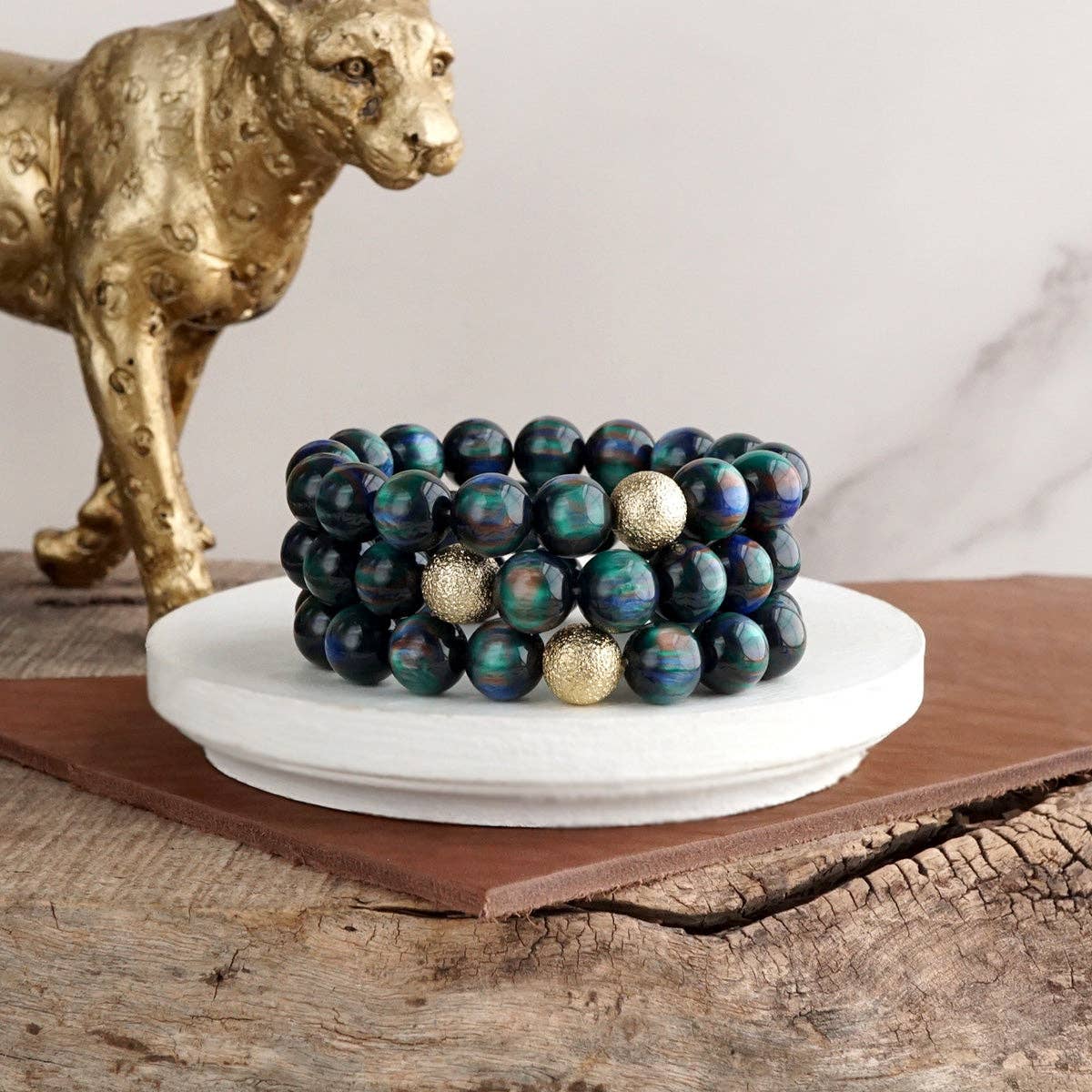 Chunky Beaded Stretch Bracelet Set – Fall Glow