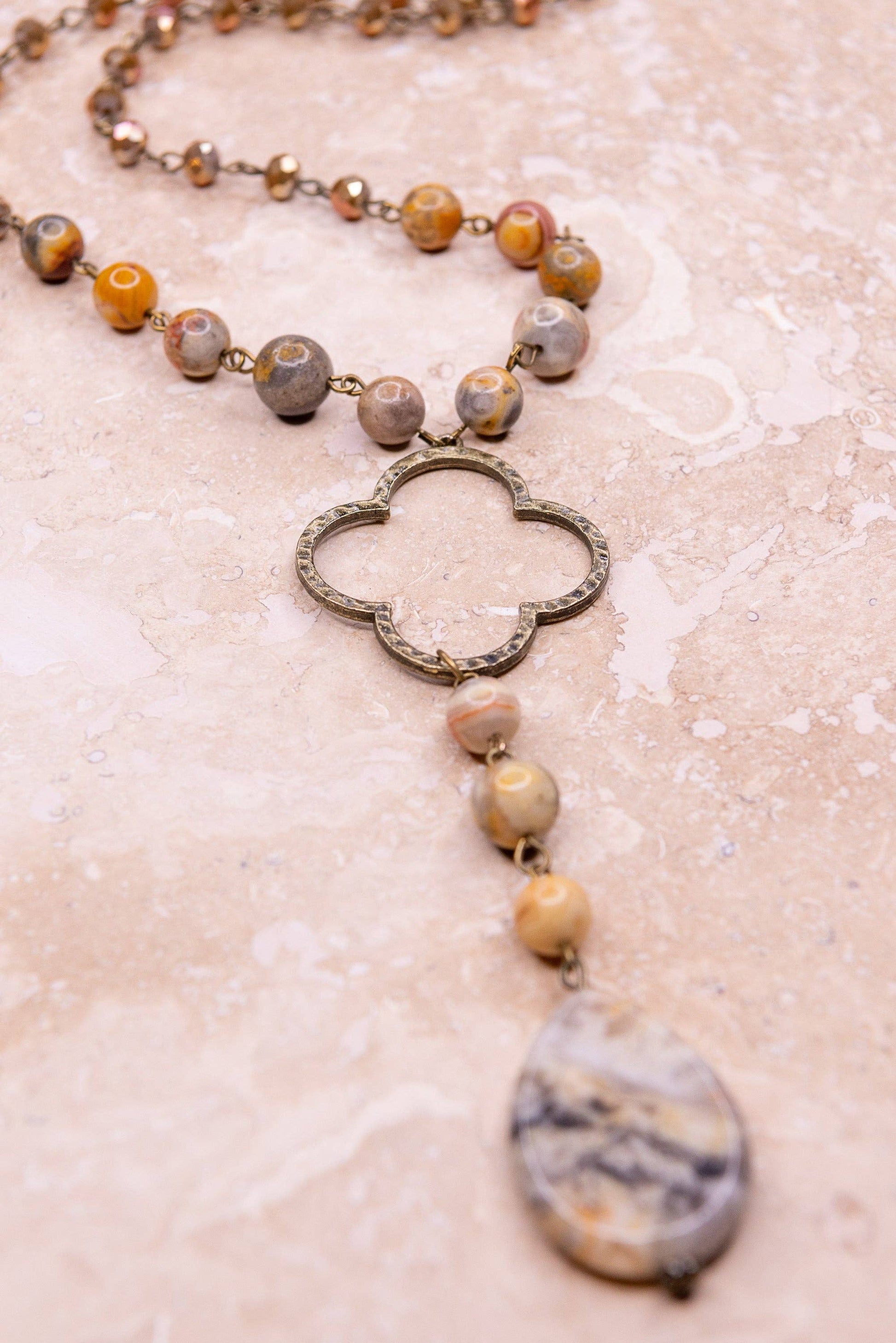 Boho Necklace Alani Necklace in Taupe
