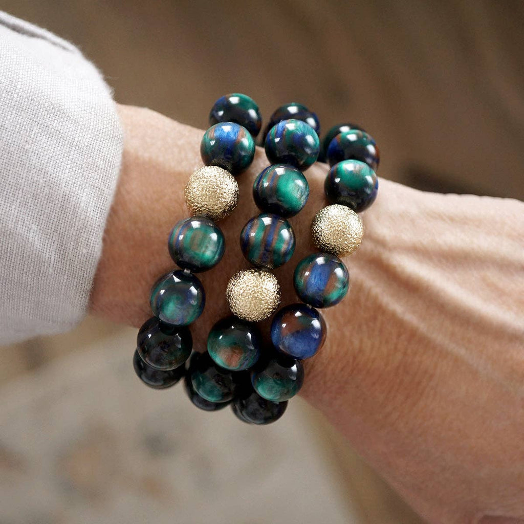 Chunky Beaded Stretch Bracelet Set – Fall Glow