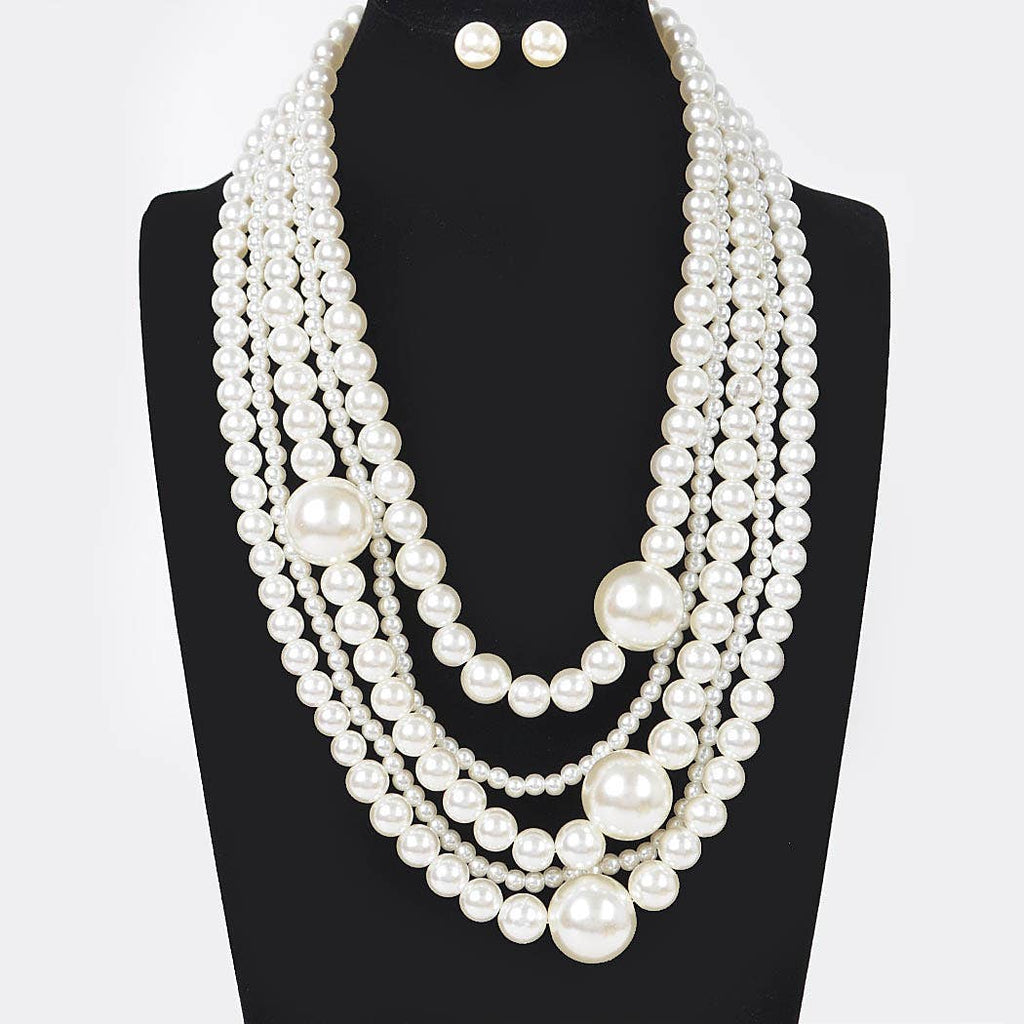 Multi Pearl Layered Necklace