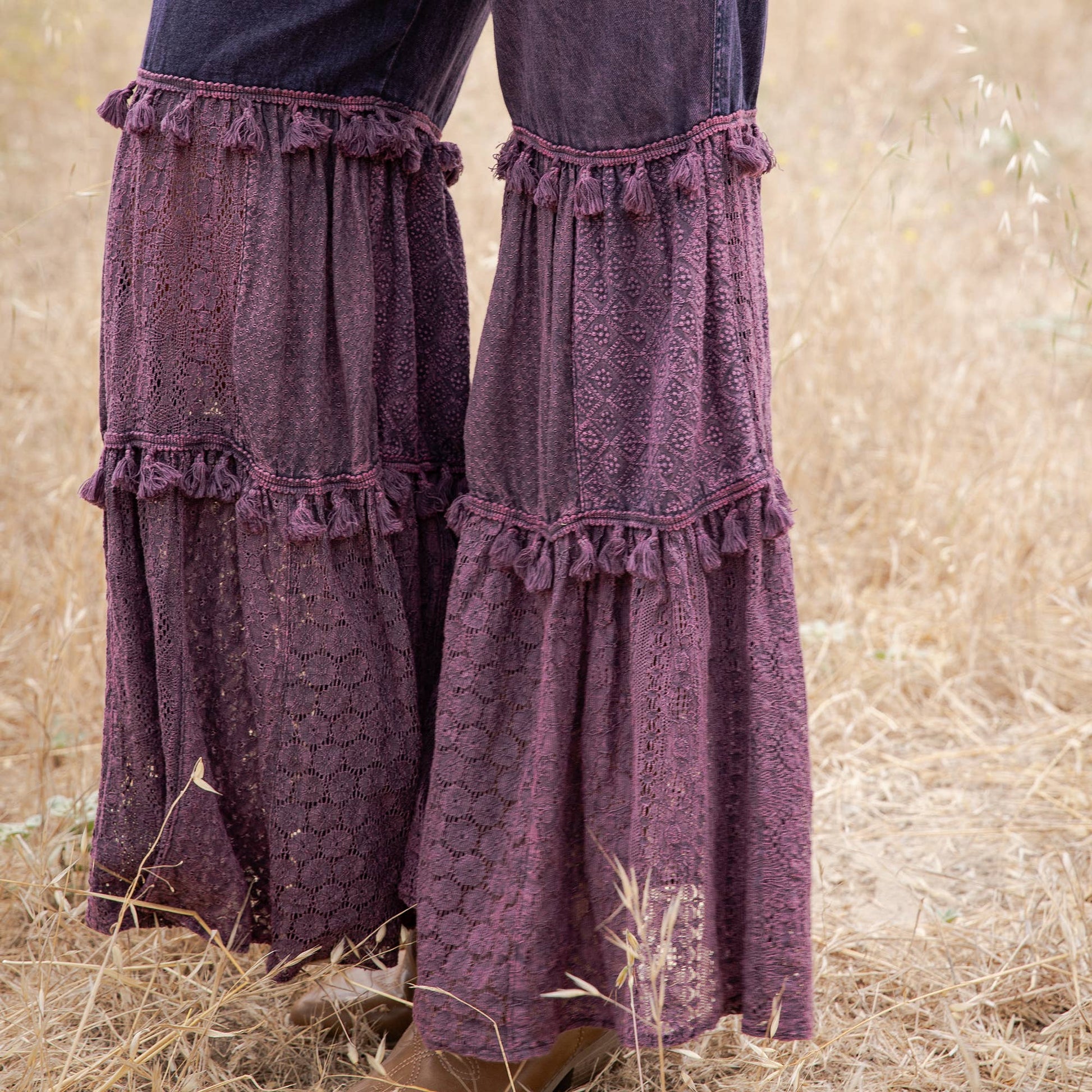 Wildflower Tiered Lace Wide Leg Pants