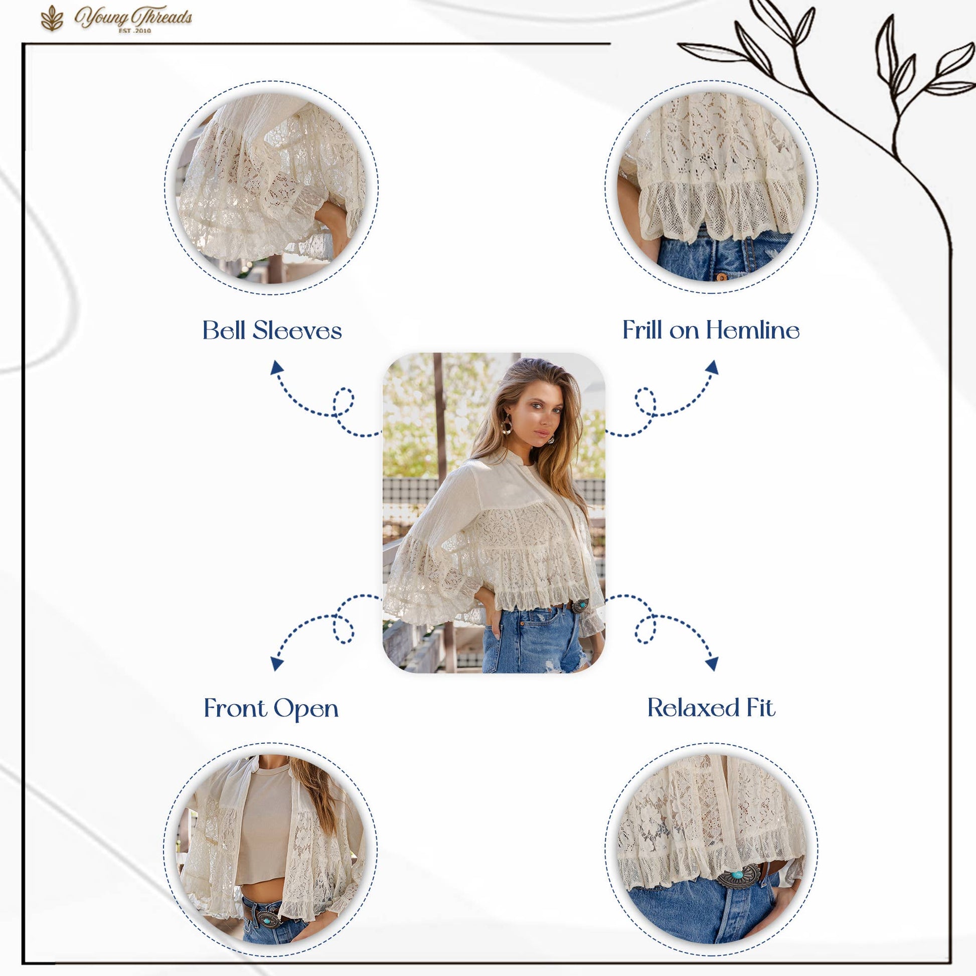 Boho Lace Cropped Summer Top