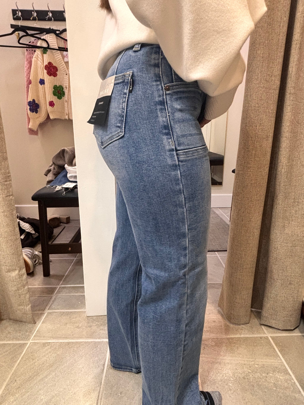 Lorain High-Rise Tummy Control Jeans w/ Front Patch Pockets