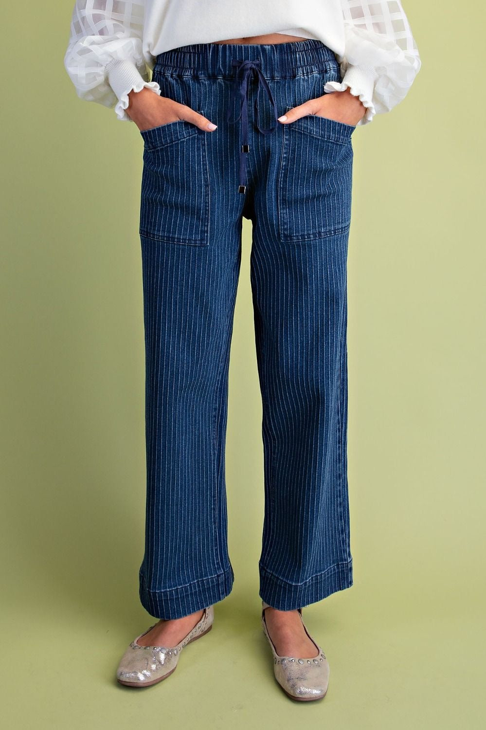 Ellen Ribbed Stretch Denim Pants