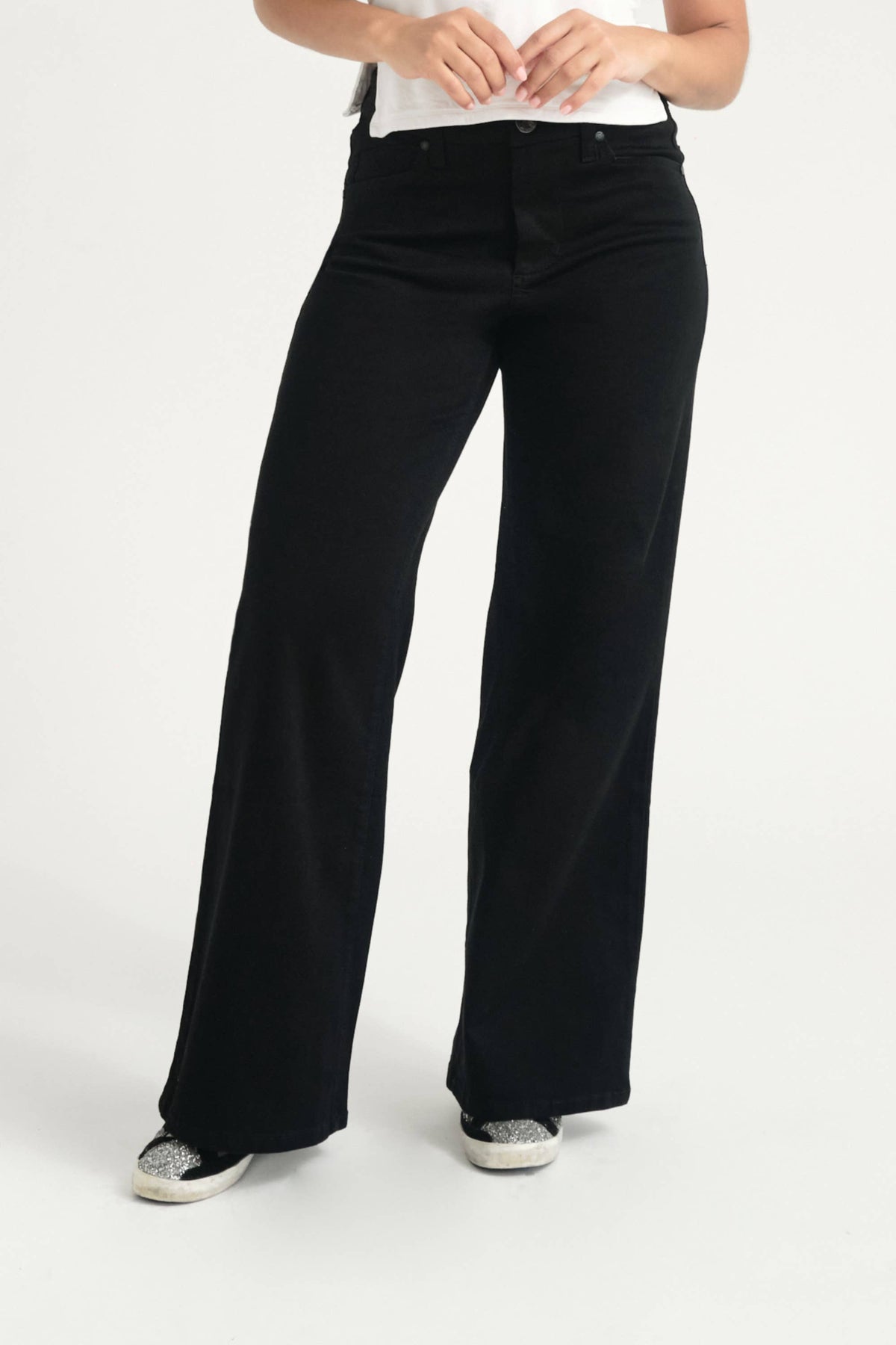 Simply Perfect Black 30” Inseam Wide Leg Jeans