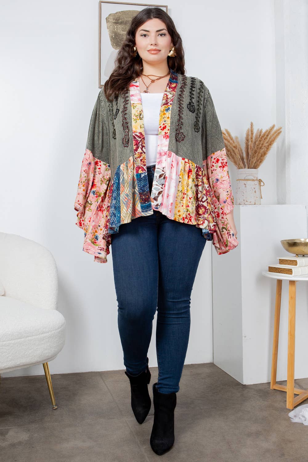 Boho Summer Patchwork Kimono Top