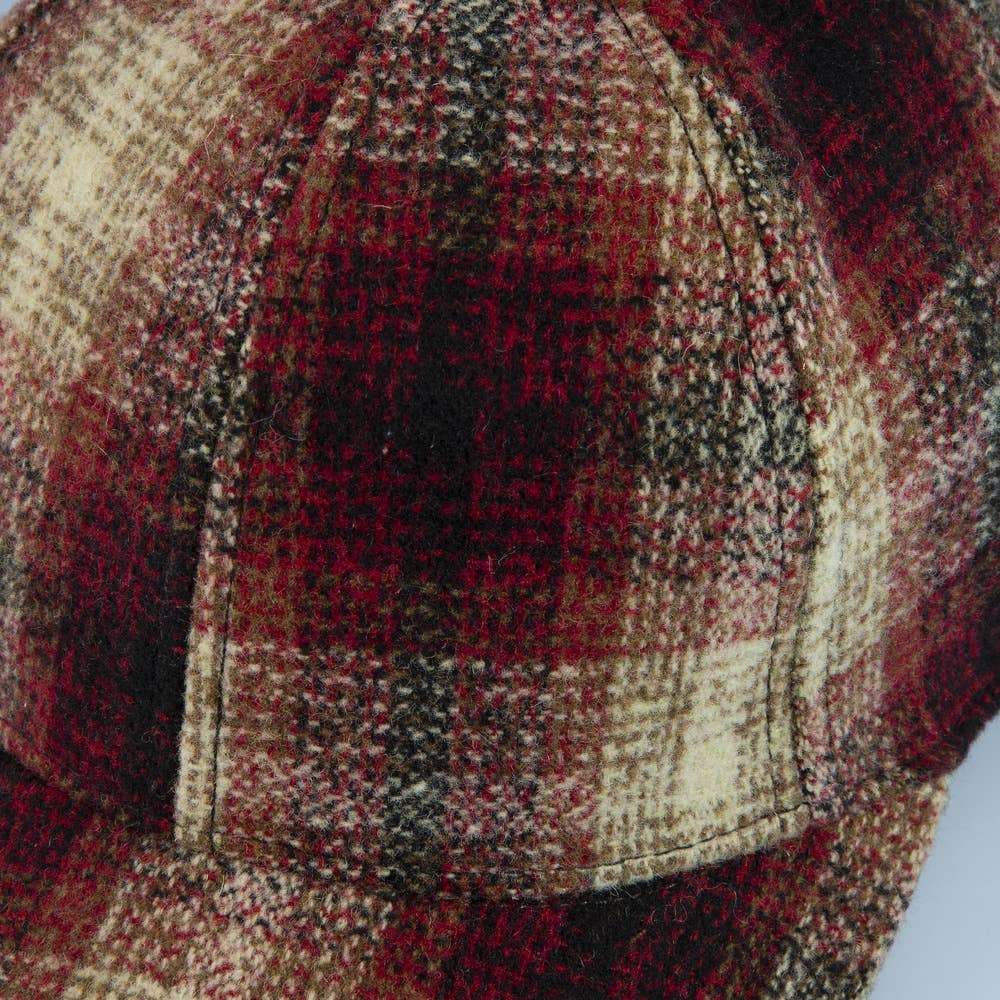 Shadow Plaid Curved Brim Baseball Cap