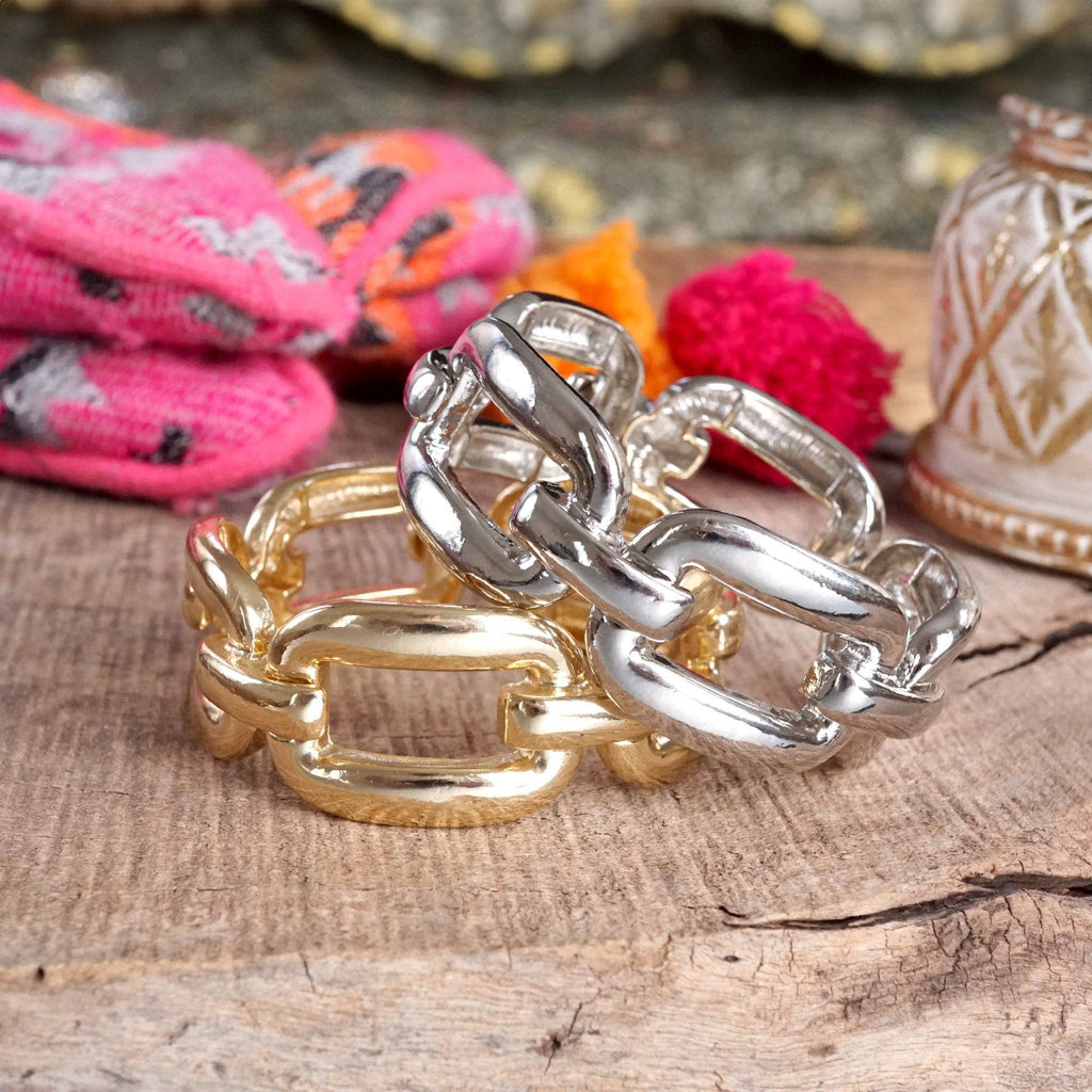 Chunky Chain Statement Stretchy Bangle Bracelet