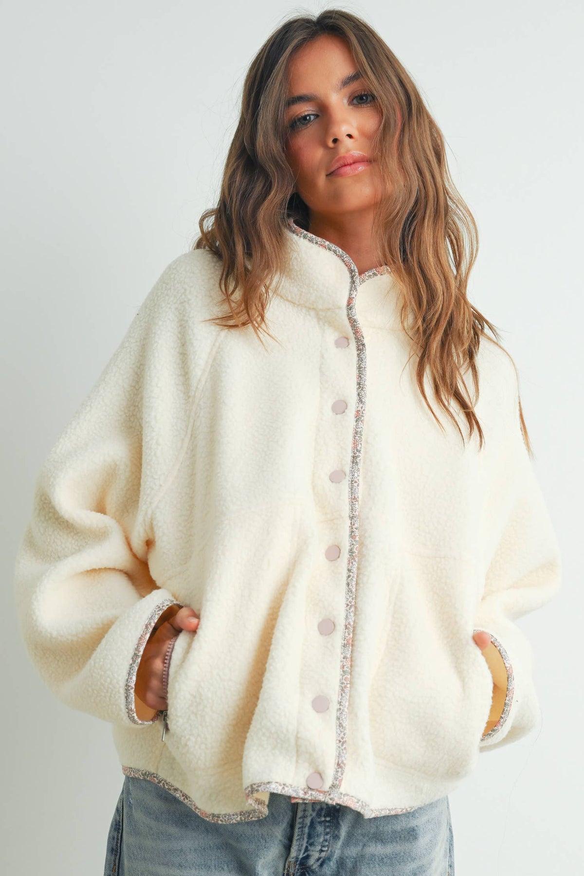 Serenity Cozy Sherpa Snap Jacket