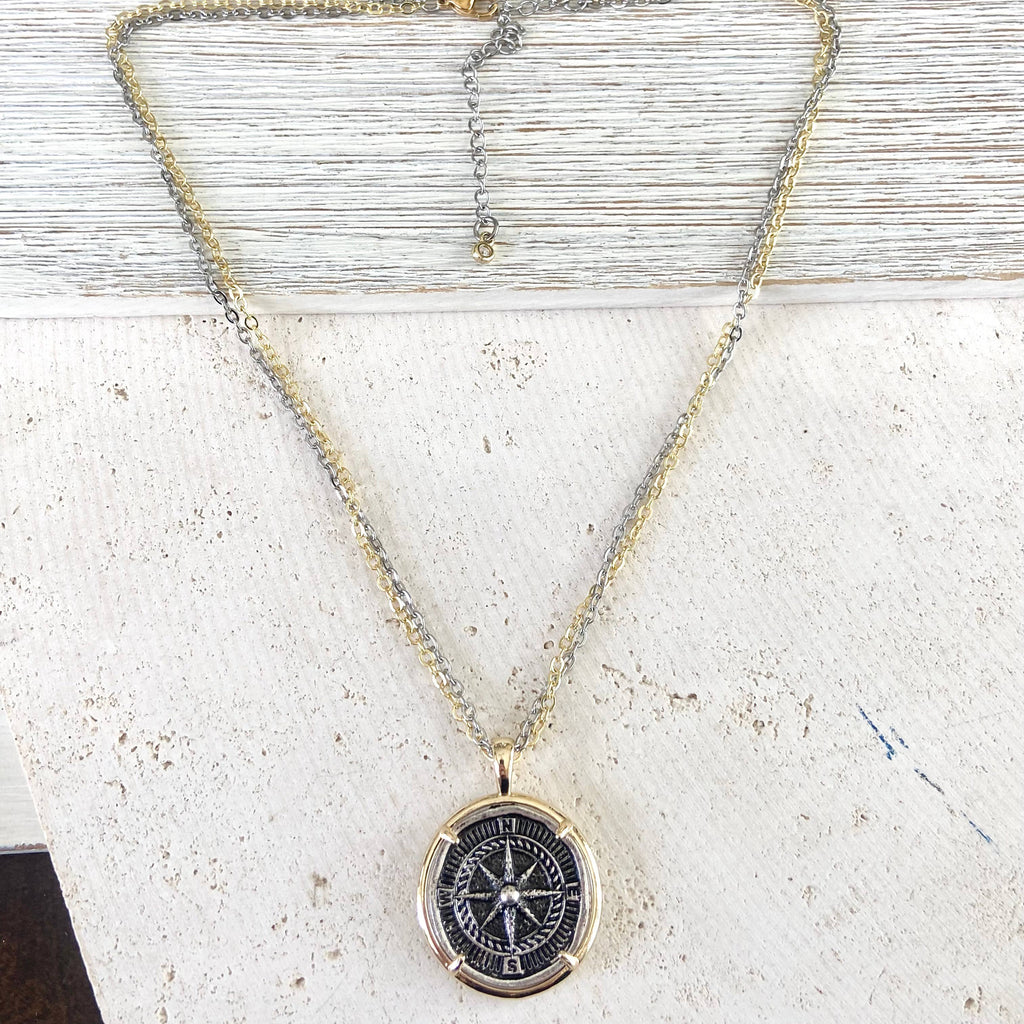 Compass Coin Necklace