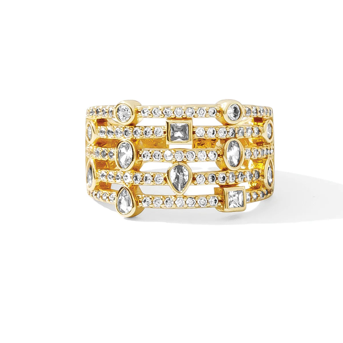 Splendid Iris All that Shimmers Pave Statement Ring