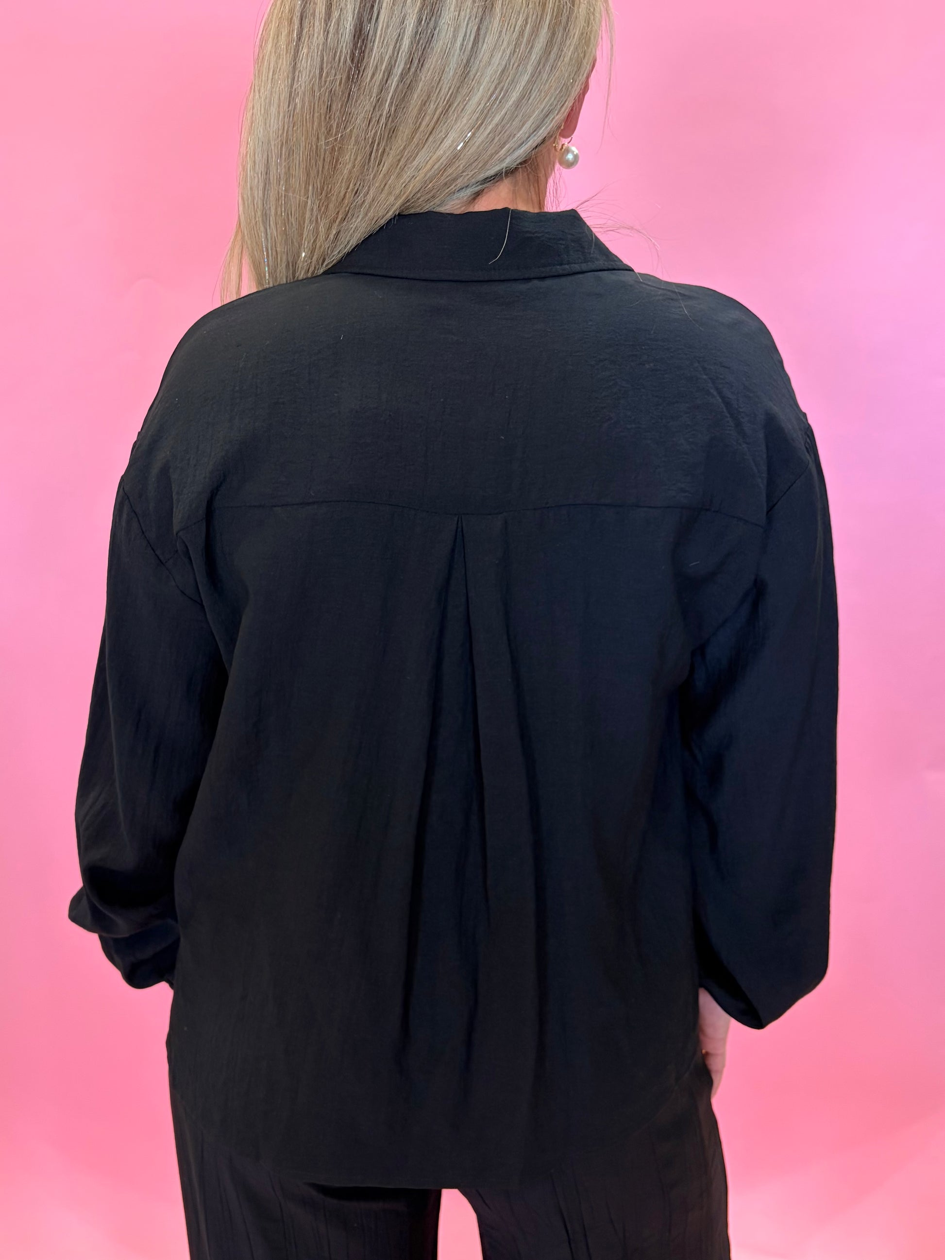 Brooke Black Wrap Top