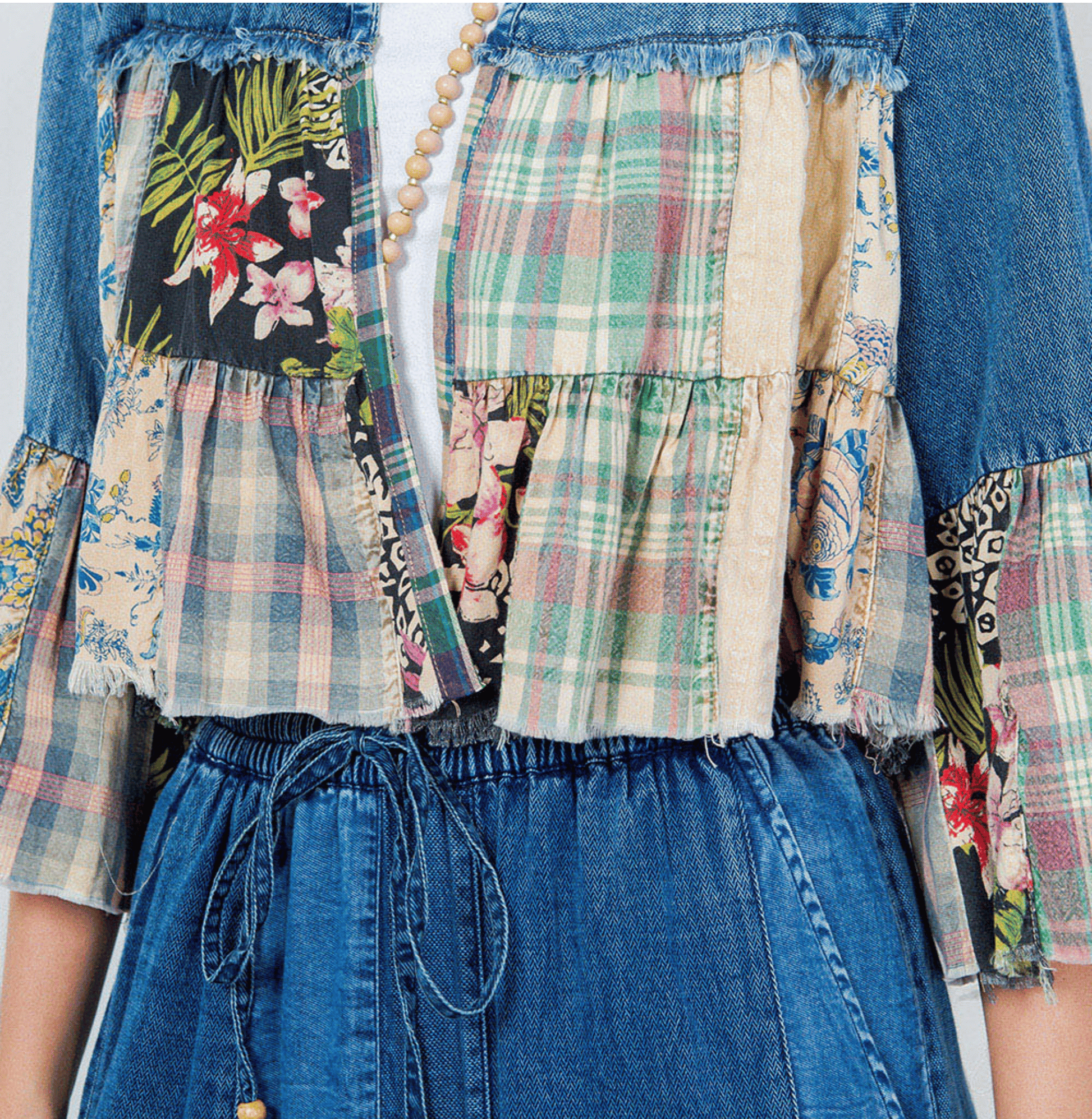 Boho Patchwork and Denim Summer Top