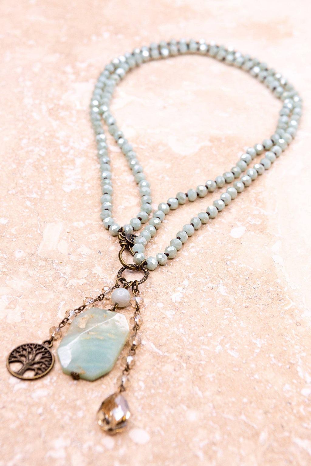 Boho Necklace/Lily Necklace in Mint