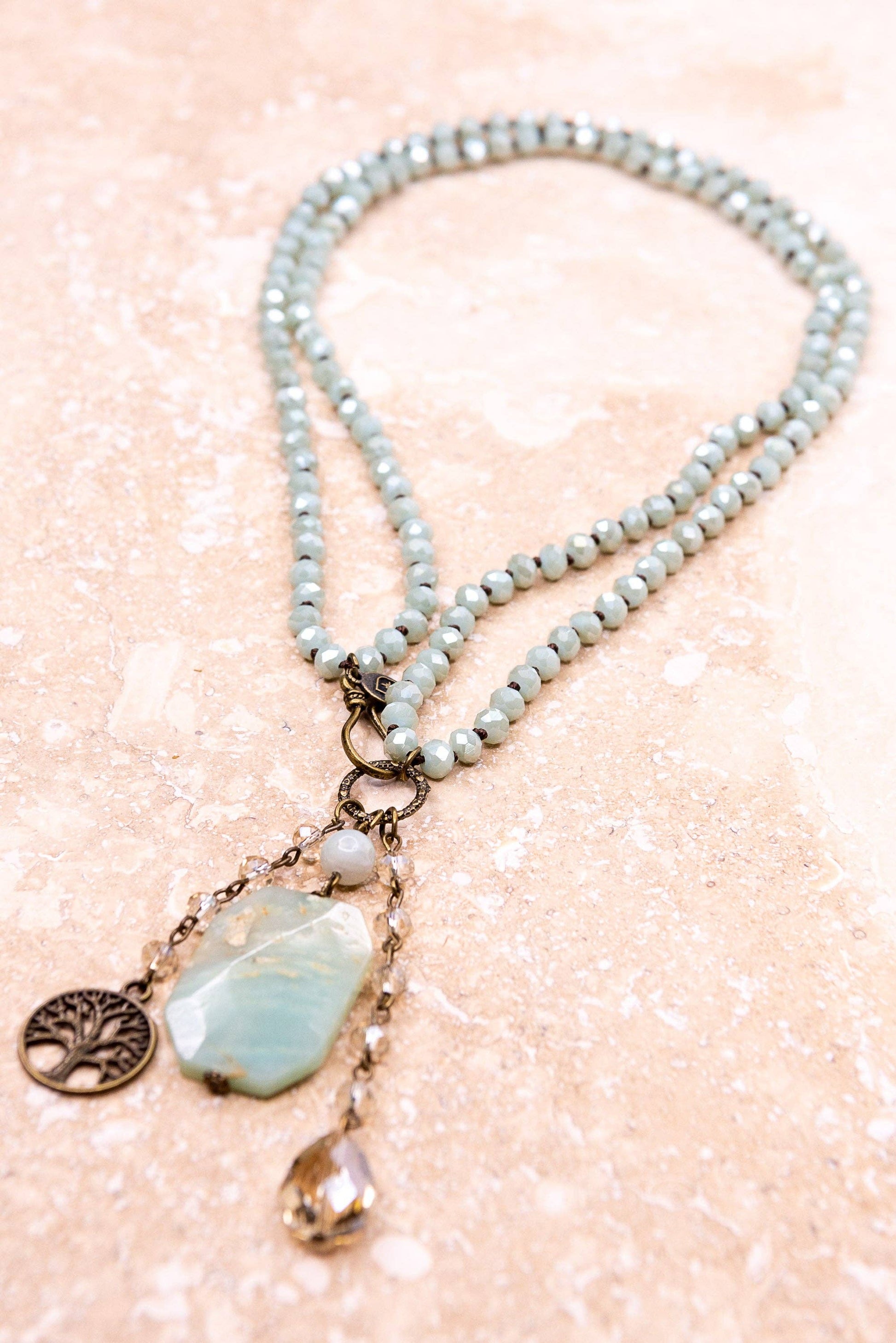 Boho Necklace/Lily Necklace in Mint