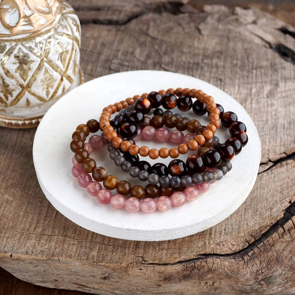 Acrylic Beaded Stretch Bracelet Set – Fall Canyon Mix