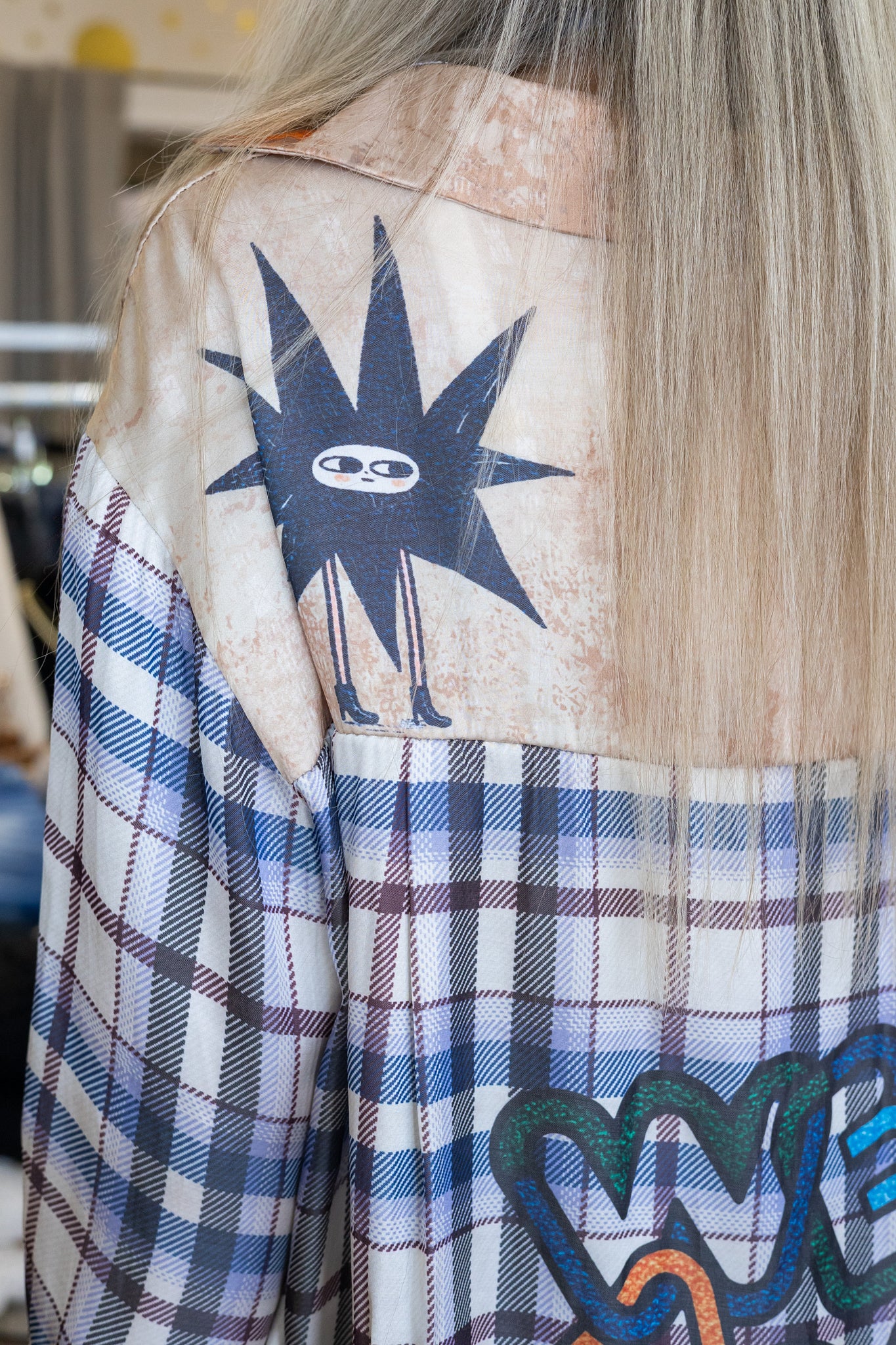 Celebrate Love Long Sleeve Plaid Silk Shirt